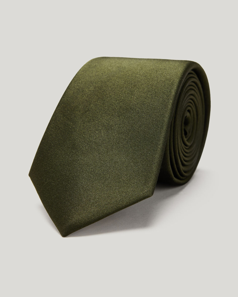 Silk Satin Tie, Khaki, hi-res